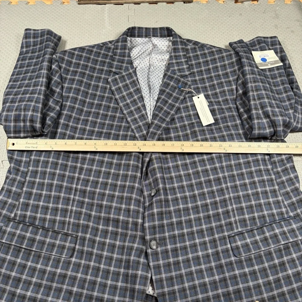 Oak Hill Blazer 4XL Men Gray Glen Plaid Check Basket Weave Sport Coat Jacket NWT